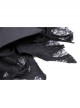 Punk Black Mesh Irregular Multilayer Skull Tattered Pleated Cotton Mini Skirt