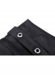 Punk Black Mesh Irregular Multilayer Skull Tattered Pleated Cotton Mini Skirt
