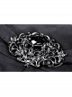 Punk Black Mesh Irregular Multilayer Skull Tattered Pleated Cotton Mini Skirt