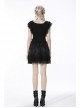 Black Lolita Pattern Slim Elastic Band Lace Layered Trim Polyester Mini Skirt