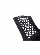 Black Hollow Cross Skinny Irregular Punk Net Splicing Midriff-Baring Cotton Top T-Shirt