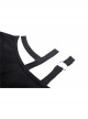 Punk Black Slim Fit Asymmetrical Design Sexy Shoulder Cotton T-Shirt