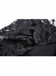 Black Gothic Pattern Elegant Slim Irregular Sexy Lace Ruffle Rayon Short Sleeves Top