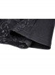 Black Gothic Pattern Elegant Slim Irregular Sexy Lace Ruffle Rayon Short Sleeves Top