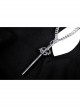 Punk Cross Paperclip Baring Sexy Slim Black Hollow Out Chain Cotton Chest Top