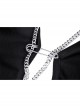 Punk Cross Paperclip Baring Sexy Slim Black Hollow Out Chain Cotton Chest Top