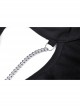 Punk Cross Paperclip Baring Sexy Slim Black Hollow Out Chain Cotton Chest Top