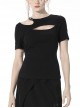 Street Punk Strapless Slim Fit Daily Fashion Cotton Asymmetrical Hollow Out Top