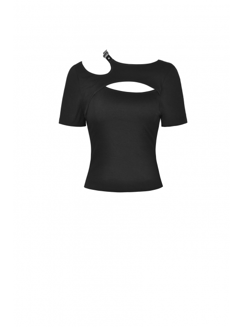 Street Punk Strapless Slim Fit Daily Fashion Cotton Asymmetrical Hollow Out Top