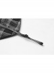 Black White Plaid Punk Skull Studded Belt Suspender Dress