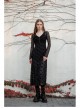Black Heart Chiffon Waist Gothic Leather Sling Long Dress
