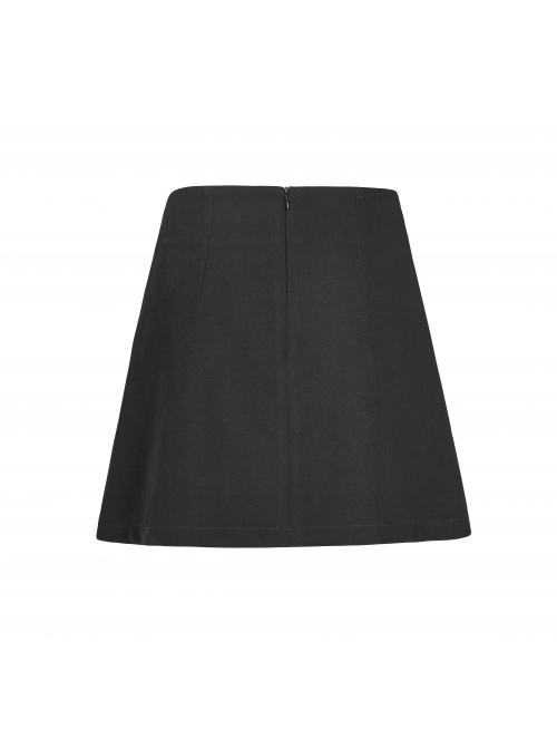 Black White Asymmetrical Trellis Stitching Checkered Removable Chain Punk A-Skirt