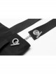 Metal Ring Shoulder-Strap Buckle Belt Split Hem Black Punk A-Shaped Skirt
