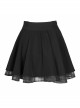 Front Metal Buckle Loops High Waist Splice Mesh Black Punk Short Skirt