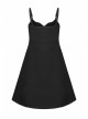 Side Metal Chain Decoration Split Hem Black Punk Sling Short Dress