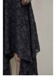 Front Lace-Up A-Shape Asymmetric Hem Black Punk Chiffon Sling Dress