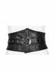 Metal Buckle Black Punk Leather Girdle