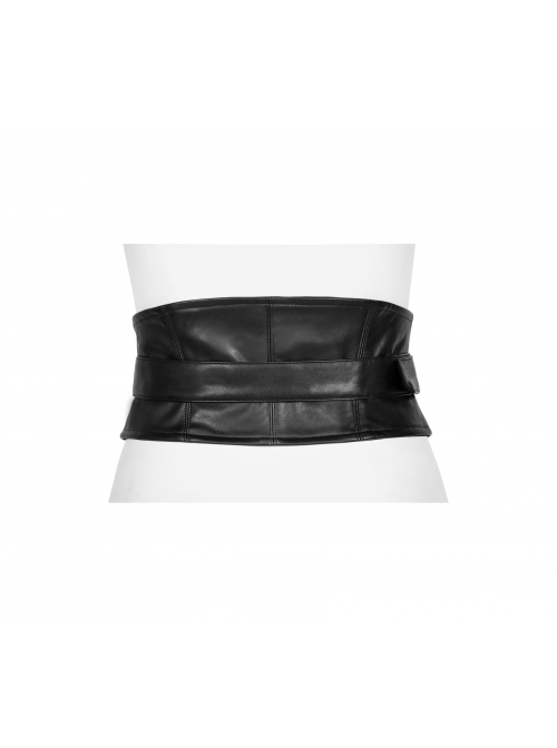 Metal Buckle Black Punk Leather Girdle