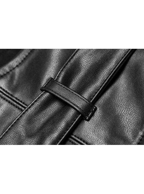 Metal Buckle Black Punk Leather Girdle