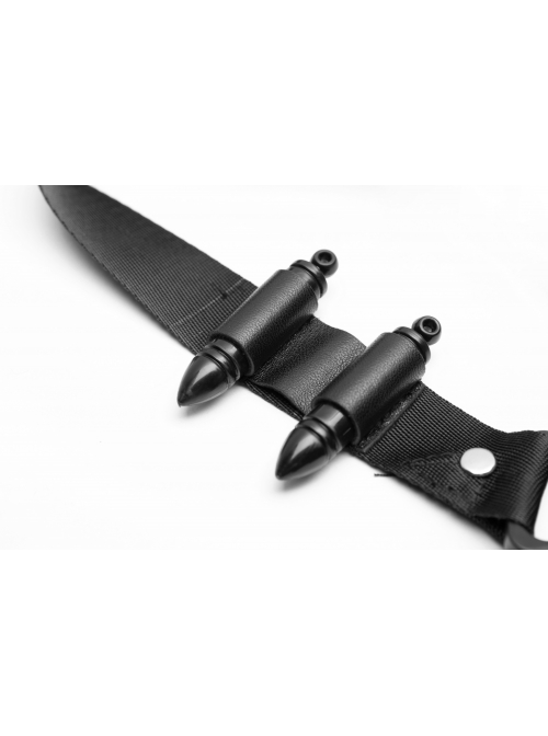 Bullet Metal Buckle Decoration Black Punk Clip Leg Sleeve