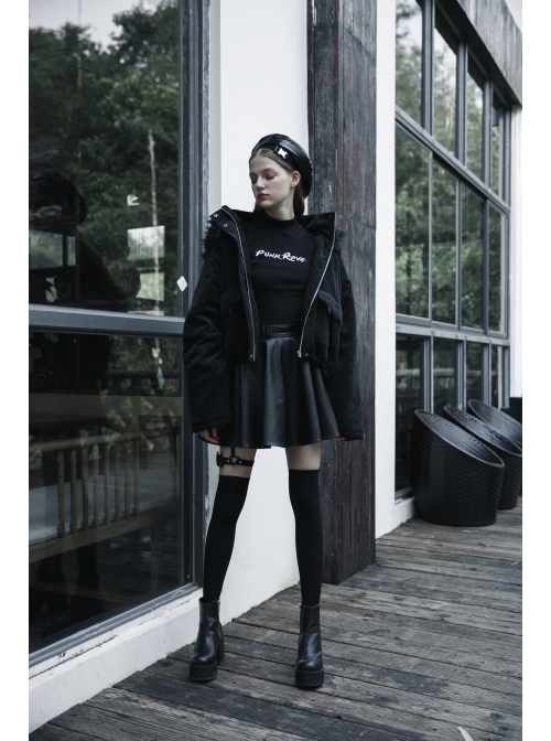 Bullet Metal Buckle Decoration Black Punk Clip Leg Sleeve