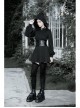 Front Lace-Up Side Metal Logo Pendant Black Punk Heating Waist Seal