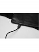Front Lace-Up Side Metal Logo Pendant Black Punk Heating Waist Seal