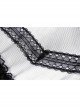 Innocent Girl Gothic Lolita Bowknot Hollow Lace Puff Sleeve Vertical Soft Short Sleeves Rayon Black Dress