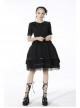 Gothic Lace Buttons Symmetrical Slim Fit Black Lolita Doll Collar Vertical Chiffon Blouse