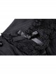 Gothic Lace Buttons Symmetrical Slim Fit Black Lolita Doll Collar Vertical Chiffon Blouse