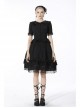 Gothic Lace Buttons Symmetrical Slim Fit Black Lolita Doll Collar Vertical Chiffon Blouse