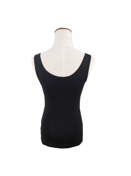 Burnt-out Hole Resin Spike Metal Ring Sleeveless Black Punk Vest