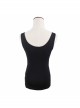 Burnt-out Hole Resin Spike Metal Ring Sleeveless Black Punk Vest