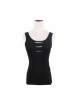 Burnt-out Hole Resin Spike Metal Ring Sleeveless Black Punk Vest