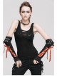 Burnt-out Hole Resin Spike Metal Ring Sleeveless Black Punk Vest
