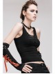 Burnt-out Hole Resin Spike Metal Ring Sleeveless Black Punk Vest