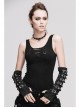 Burnt-out Hole Resin Spike Metal Ring Sleeveless Black Punk Vest