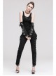 Burnt-out Hole Resin Spike Metal Ring Sleeveless Black Punk Vest