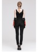 Burnt-out Hole Resin Spike Metal Ring Sleeveless Black Punk Vest