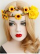 Yellow Sunflower Cane Christmas Prom Seaside Holiday Garland Elastic Hair Tie Rope