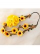 Yellow Sunflower Cane Christmas Prom Seaside Holiday Garland Elastic Hair Tie Rope