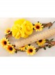 Yellow Sunflower Cane Christmas Prom Seaside Holiday Garland Elastic Hair Tie Rope