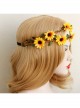 Yellow Sunflower Cane Christmas Prom Seaside Holiday Garland Elastic Hair Tie Rope