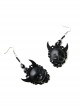 Gothic Black Demon Death Exaggerated Halloween Earrings