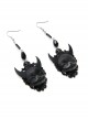 Gothic Black Demon Death Exaggerated Halloween Earrings