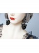 Gothic Black Demon Death Exaggerated Halloween Earrings