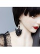 Gothic Black Demon Death Exaggerated Halloween Earrings
