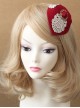 Retro Small Hat Headdress British Ladies Wine Red Hat Hairpin Bridal Jewelry Big Side Clip