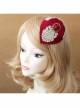Retro Small Hat Headdress British Ladies Wine Red Hat Hairpin Bridal Jewelry Big Side Clip