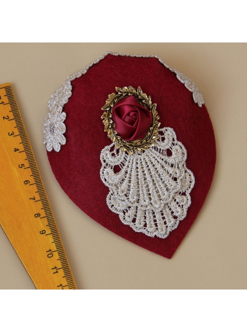 Retro Small Hat Headdress British Ladies Wine Red Hat Hairpin Bridal Jewelry Big Side Clip